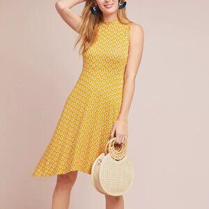 Anthropologie Maeve Palais Swing Dress in Yellow